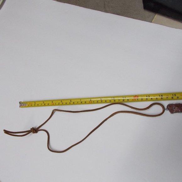 Wired rock on leather strap approximately 19 1/4" tip to tip tied by MPG Design - Picture 6 of 7